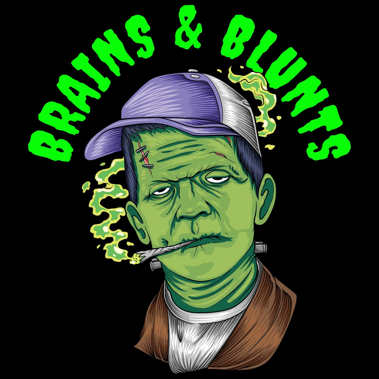 brains & blunts [t-shirt] - ovrsze