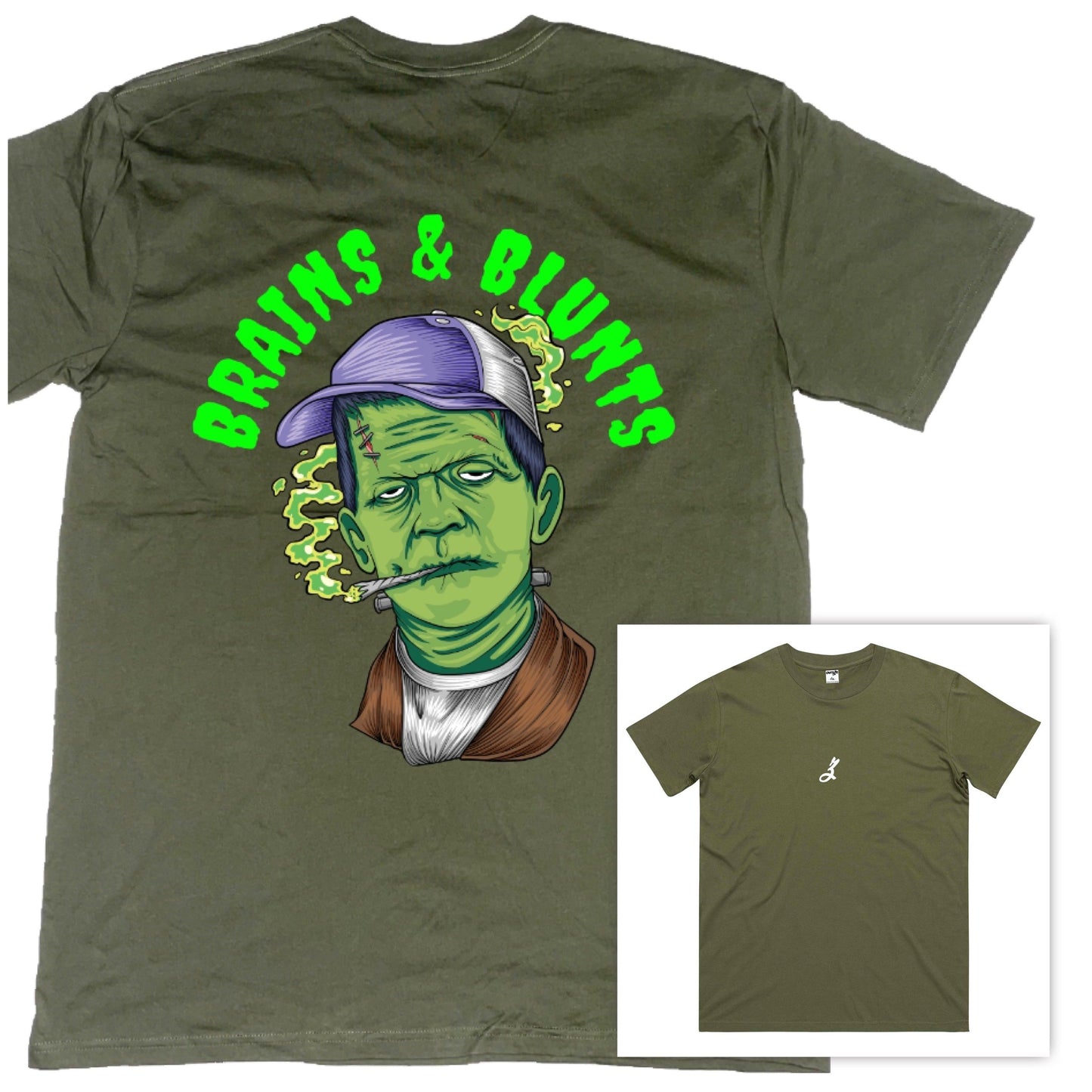 brains & blunts [t-shirt] - ovrsze