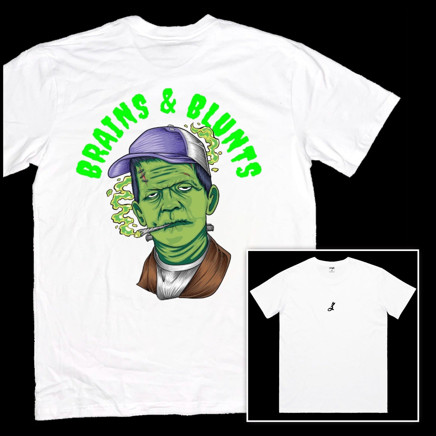 brains & blunts [t-shirt] - ovrsze