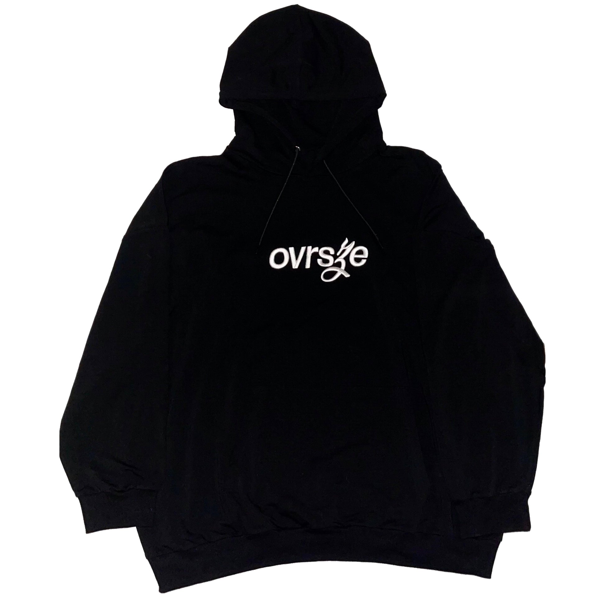 embroidered pitch black signature [hoodie] – ovrsze