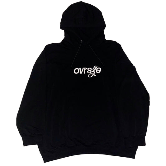 embroidered pitch black signature [hoodie] - ovrsze